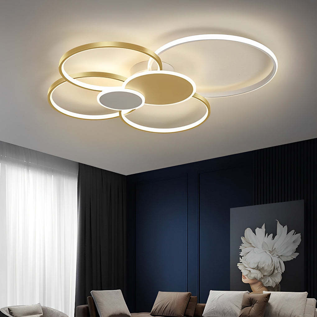 Multi-Circle LED Acrylic Cluster Flush Mount Light