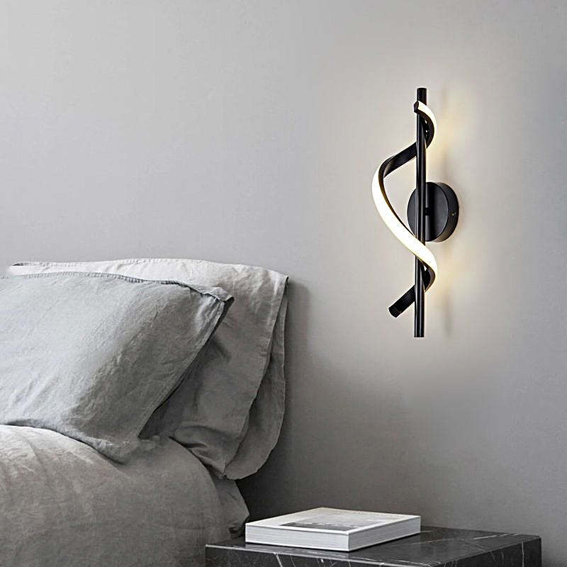 Spiral Strips 3-Step Dimming LED Black Modern Wall Pendant