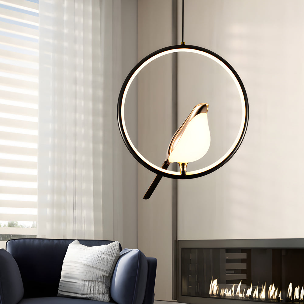 Modern Magpie Circle Oval Ring Pendant Light