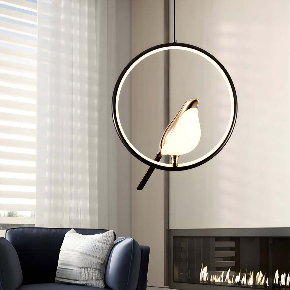 Modern Magpie Circle Oval Ring Pendant Light