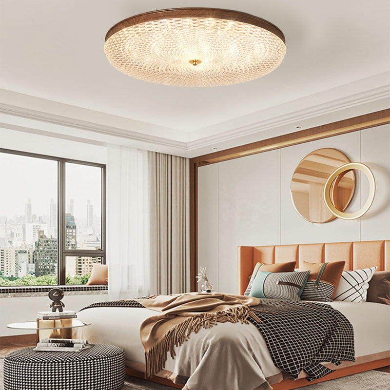 Round Acrylic LED Dimmable Retro Ceiling Light with Remote