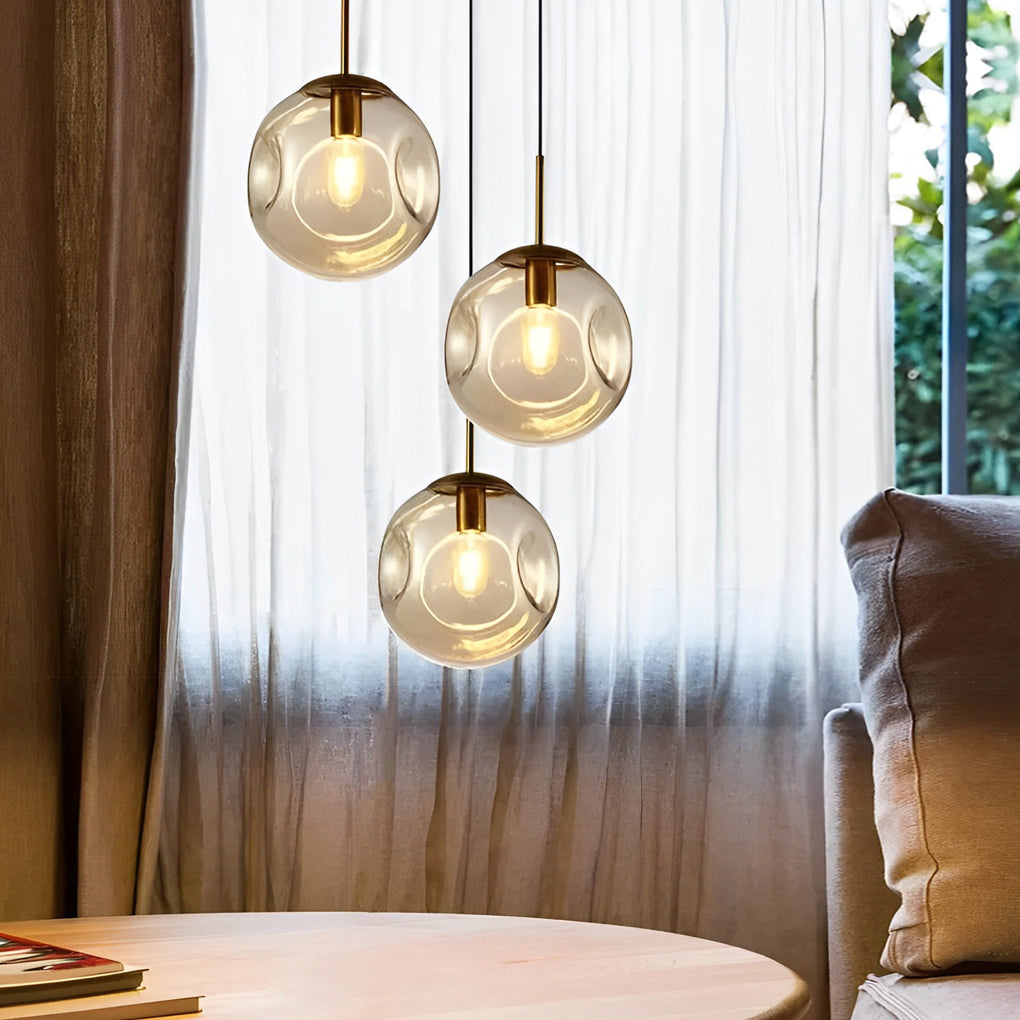 Glass Globe Metal Nordic Small Chandelier