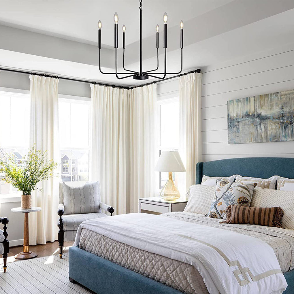 6-Light Iron Candlestick American Rustic Chandelier