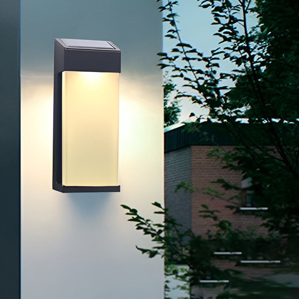 Lighom industrial light-controlled rectangular black outdoor wall lighting