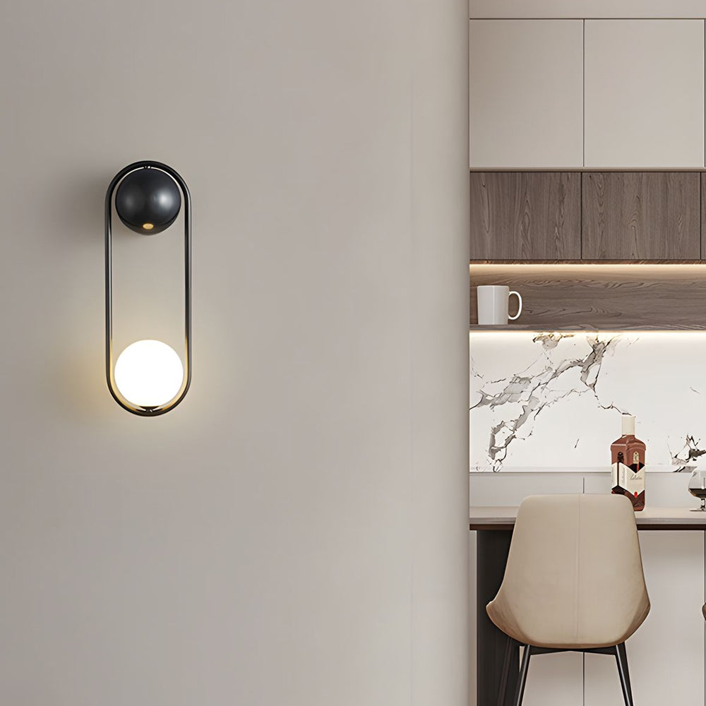 Mila Wall Sconce 1-light Glass Globe Wall Light - Gold/Black-Lighom