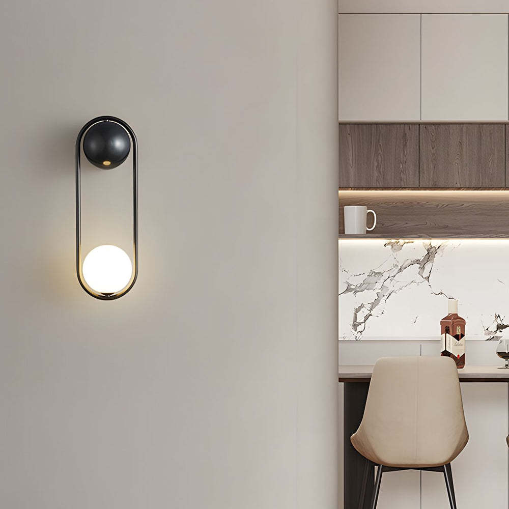 Mila Wall Sconce 1-light Glass Globe Wall Light - Gold/Black-Lighom