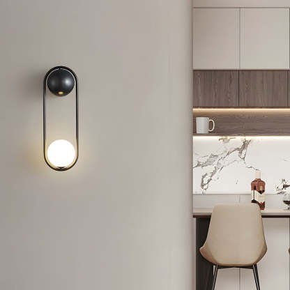 Mila Wall Sconce 1-light Glass Globe Wall Light - Gold/Black-Lighom