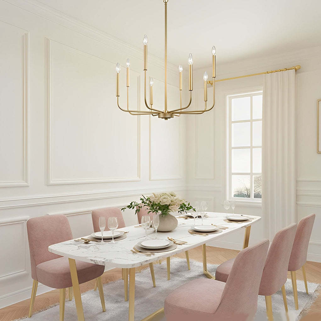 8-Light Candle LED 3-Step Dimming Industrial Chandelier