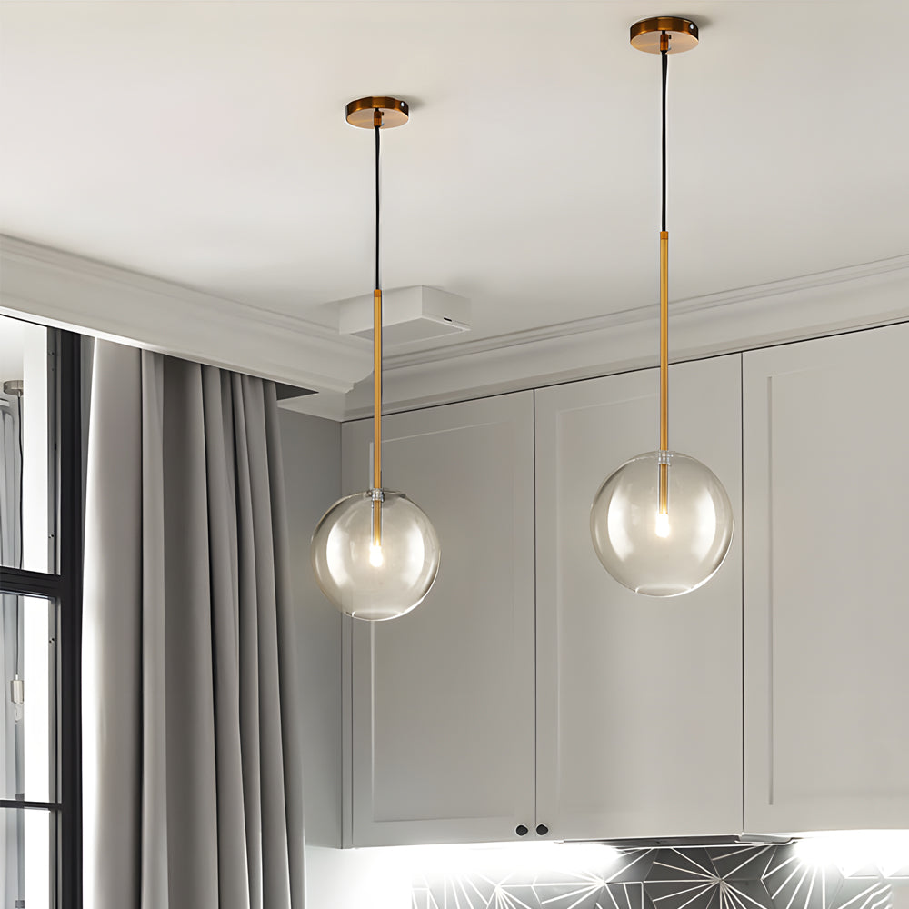 Modern globe clear bronze pendant lighting, Lighom — 5.9" Diameter / Cool White (6000K)