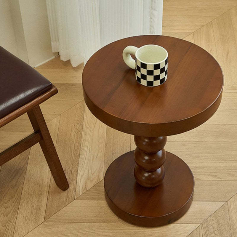 Vintage Round Beaded Wooden Coffee Table