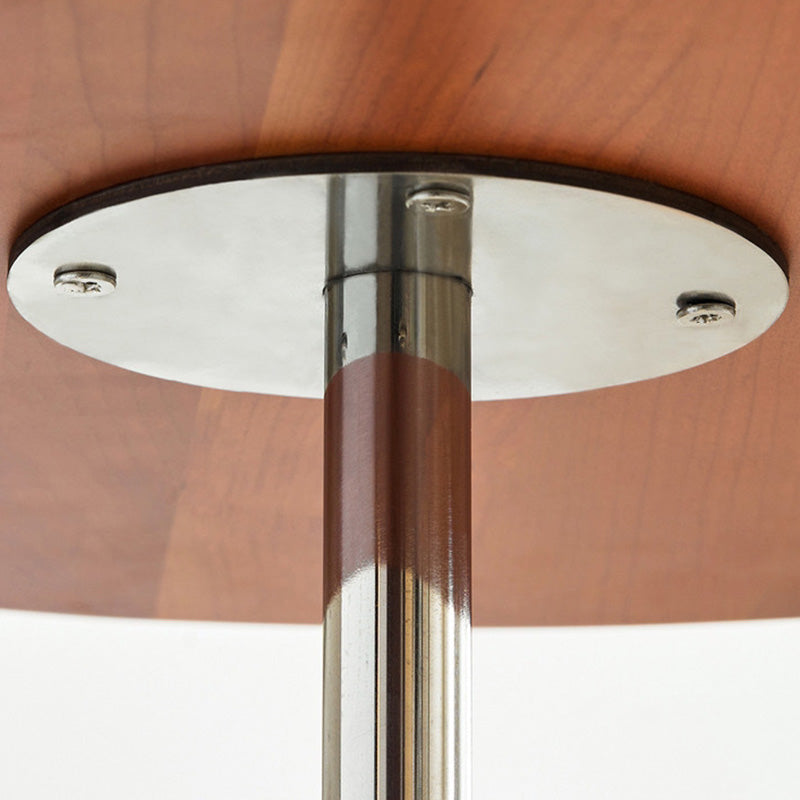 Vintage Wood Stainless Steel Cross-Leg End Table