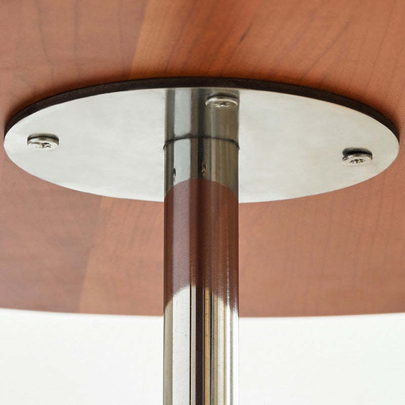Vintage Wood Stainless Steel Cross-Leg End Table