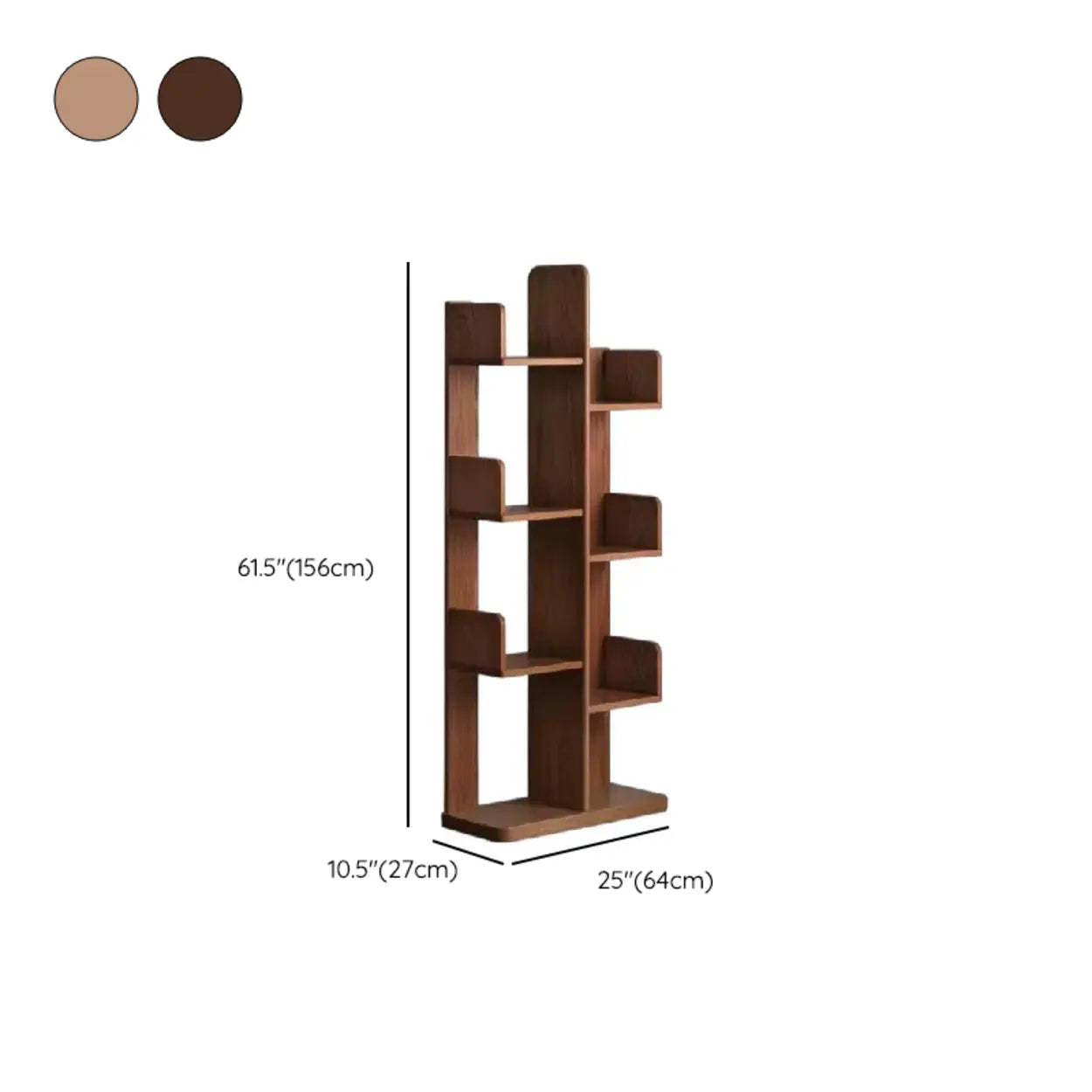 Mid-Century Wood Vertical Open-Back Bookshelf