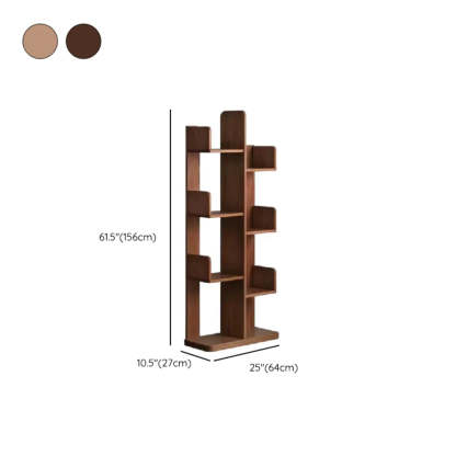 Mid-Century Wood Vertical Open-Back Bookshelf