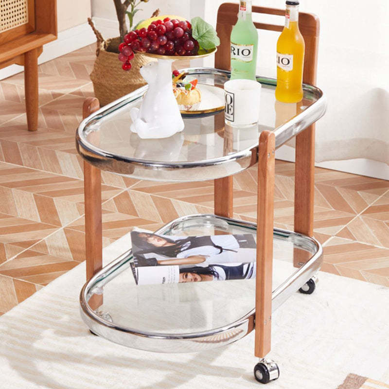 Traditional 2-tier oval wood end & side tables