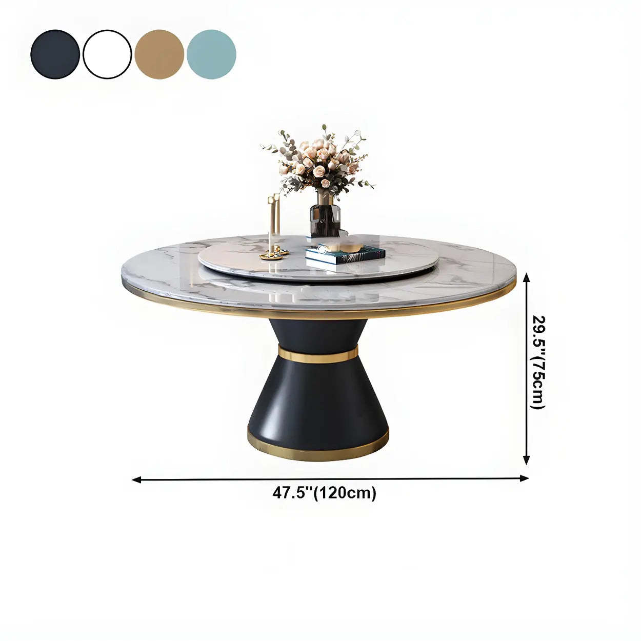 Luxury Round White Marble Dining Table