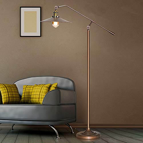 Industrial Bronze Boom Arm Floor Lamp