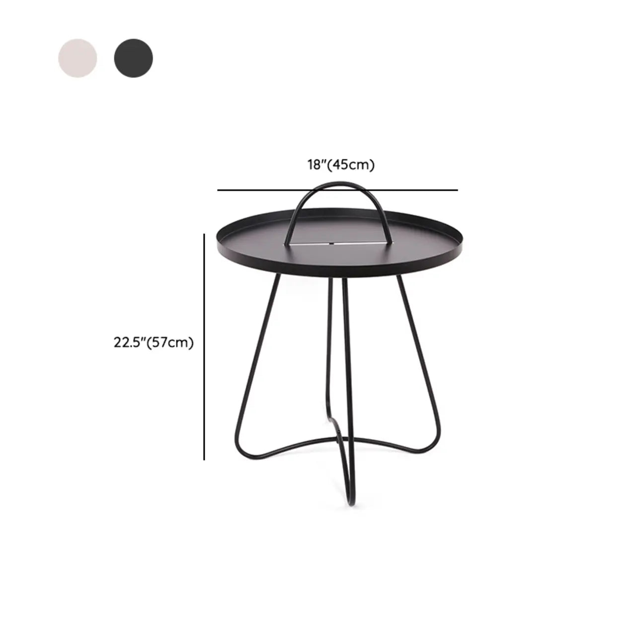 Minimalist Black Metal Small Round Side Table