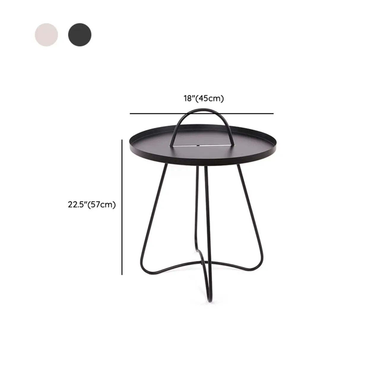 Minimalist Black Metal Small Round Side Table