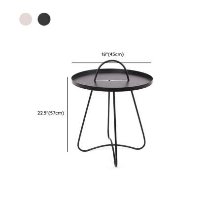 Minimalist Black Metal Small Round Side Table