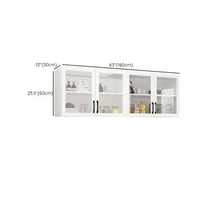 White Rectangular Wall-Mount Kitchen China Cabinet