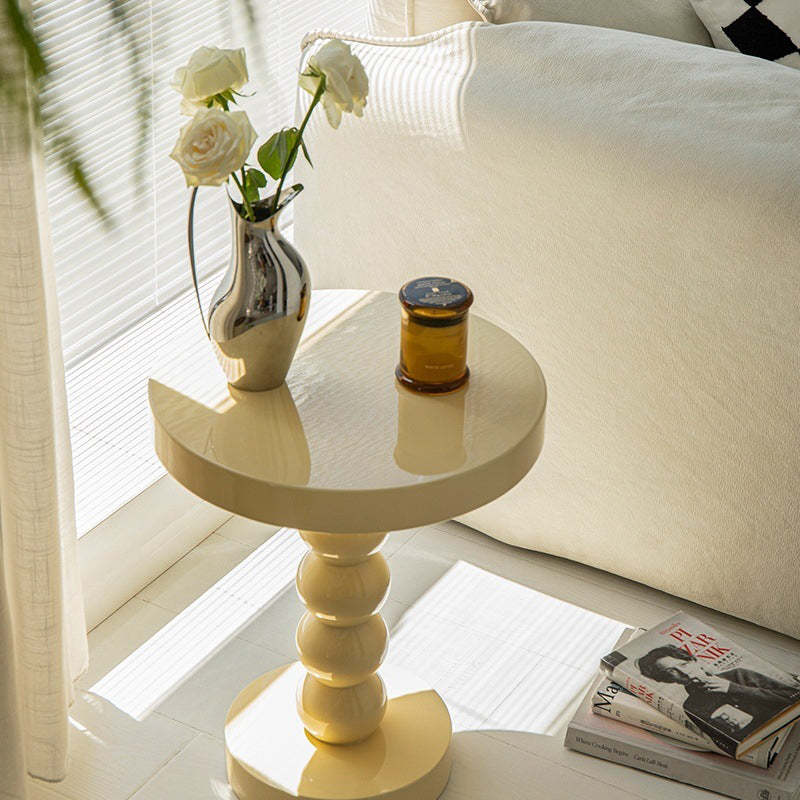 Vintage Round Beaded Wooden Coffee Table