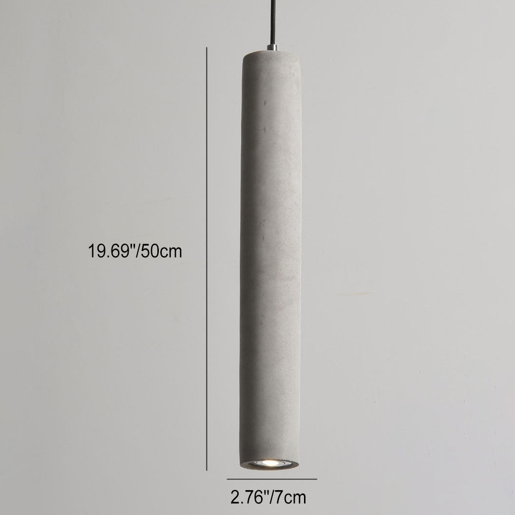 Industrial Textured Cement Cylinder Pendant Light