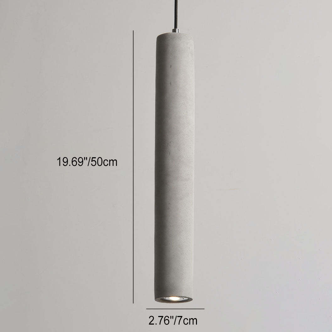 Industrial Textured Cement Cylinder Pendant Light