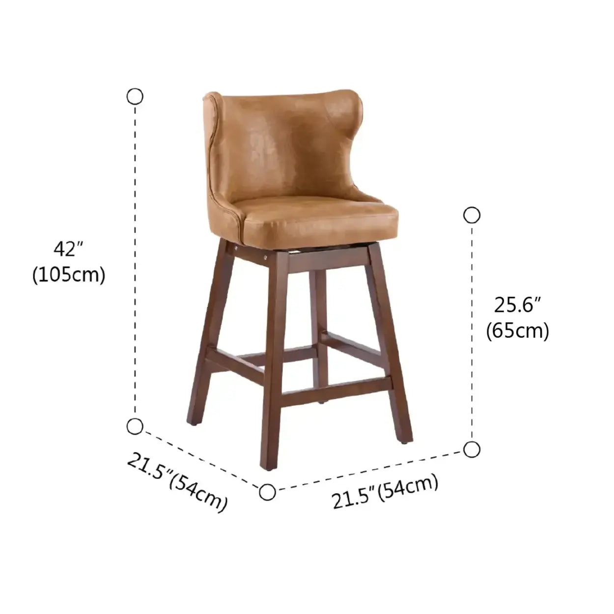 Mid-Century Upholstered Swivel Wingback Bar Stool Set of 2