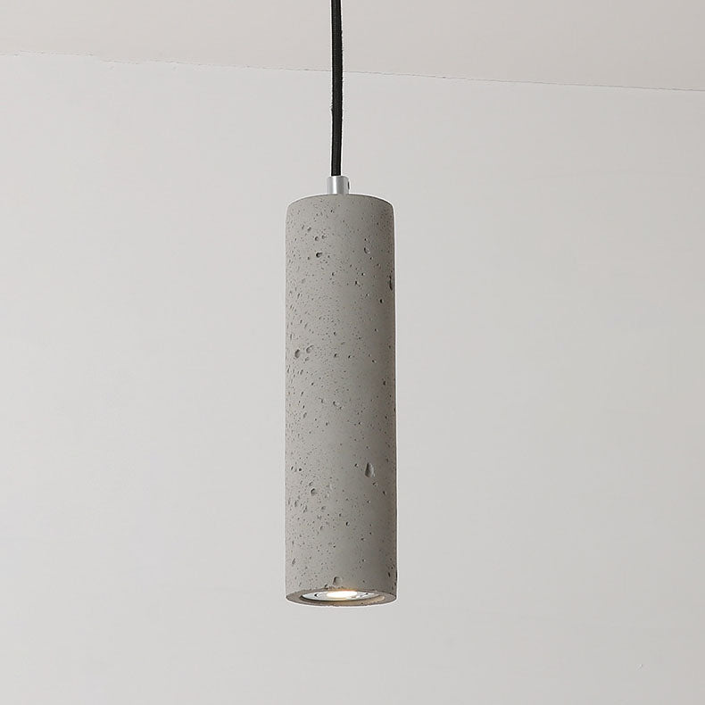 Industrial Textured Cement Cylinder Pendant Light