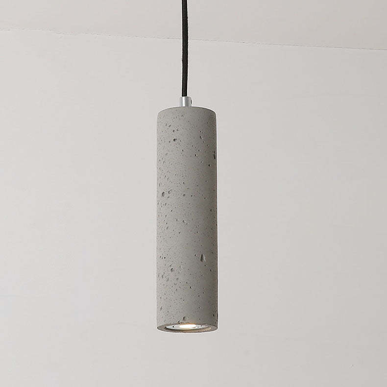 Industrial Textured Cement Cylinder Pendant Light