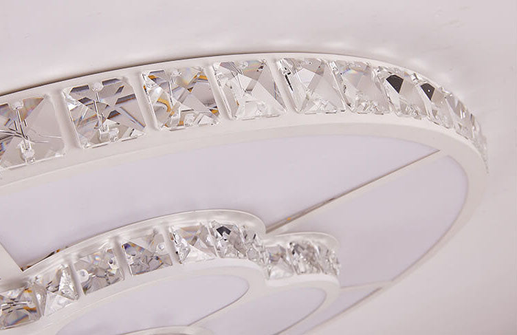 Modern Luxury Round Crystal LED Flush Mount Light