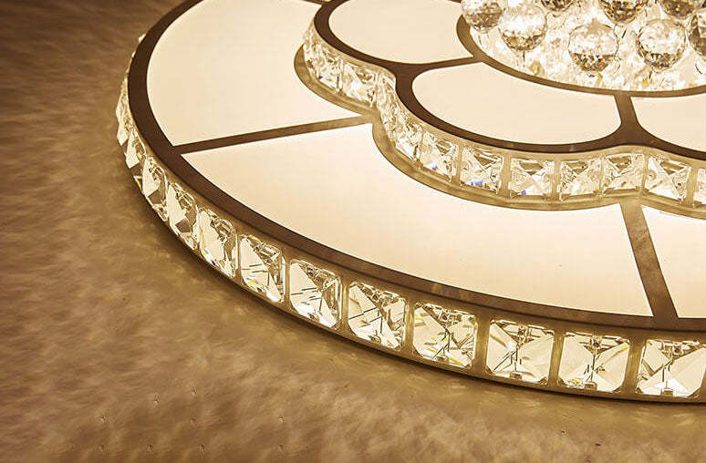 Modern Luxury Round Crystal LED Flush Mount Light