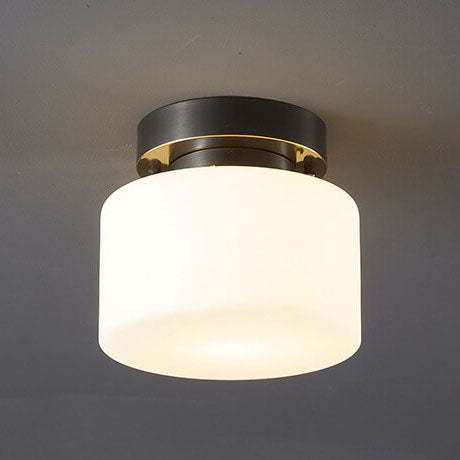 Minimalist Drum Glass Copper Ceiling Light