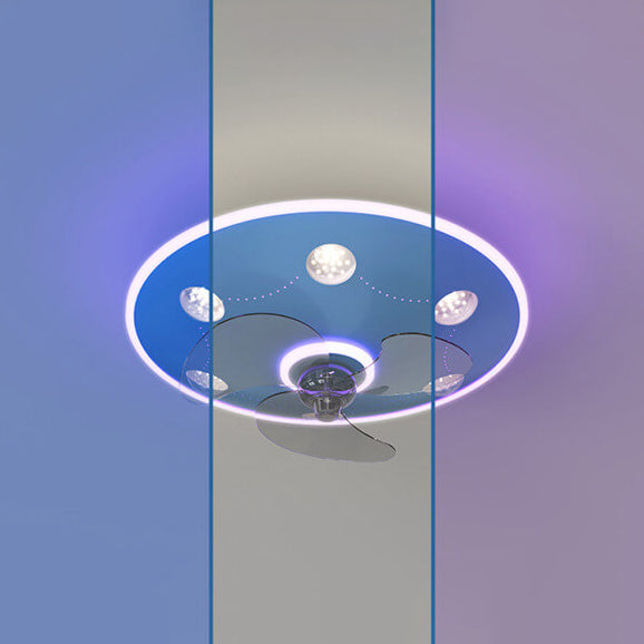 Modern UFO Iron Flush Mount Ceiling Fan Light