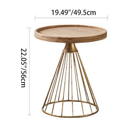 Rustic Conical Iron Round Side Table