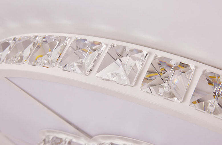 Modern Luxury Round Crystal LED Flush Mount Light
