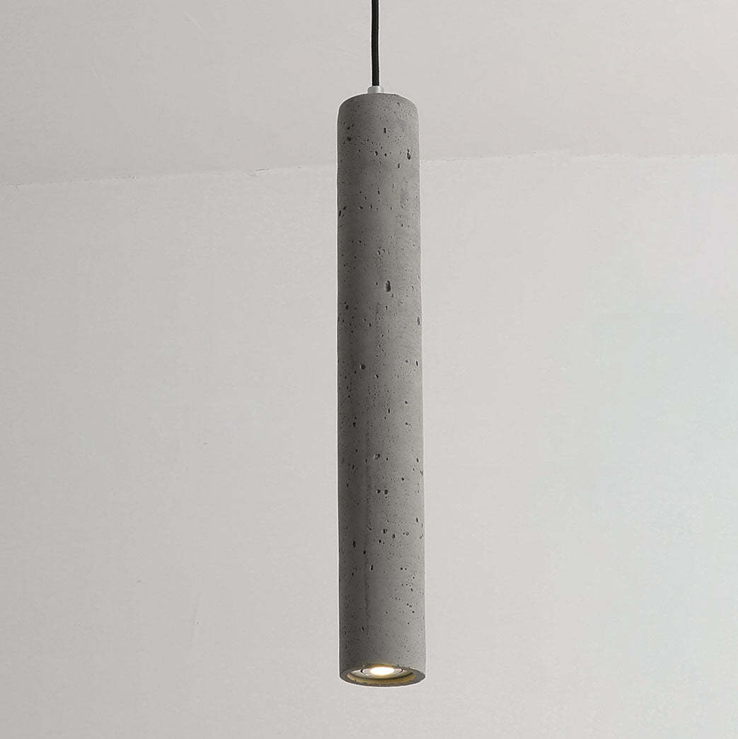 Industrial Textured Cement Cylinder Pendant Light