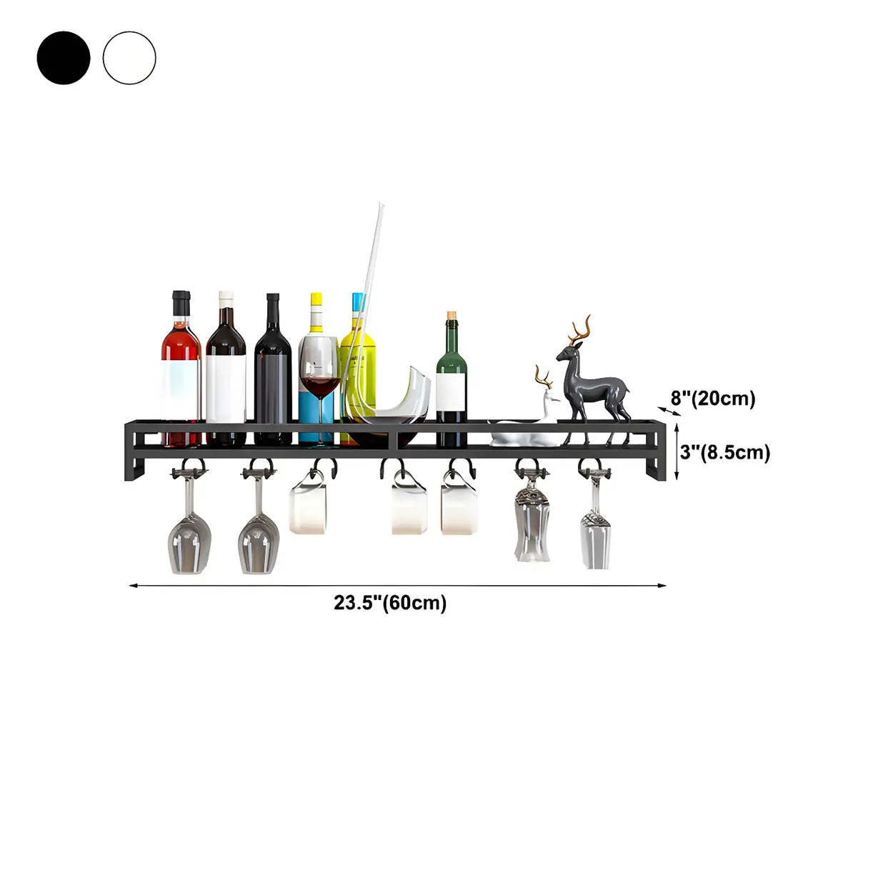 Iron Floating Wall-Mount Wine Rack