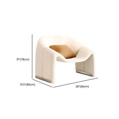 White Scratch-Resistant Sherpa Sloped-Arm Arm Chair