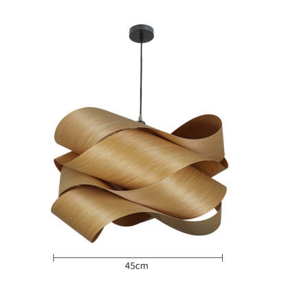 Modern Irregular Wood Pendant Light For Kitchen
