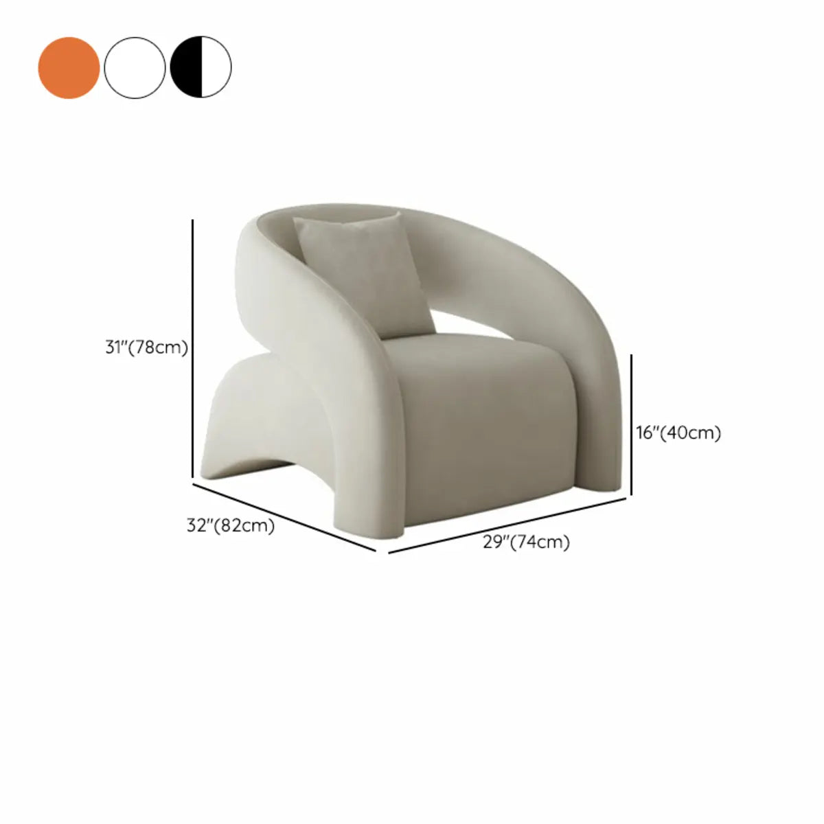Black-White Sherpa Fixed-Back Arm Chair