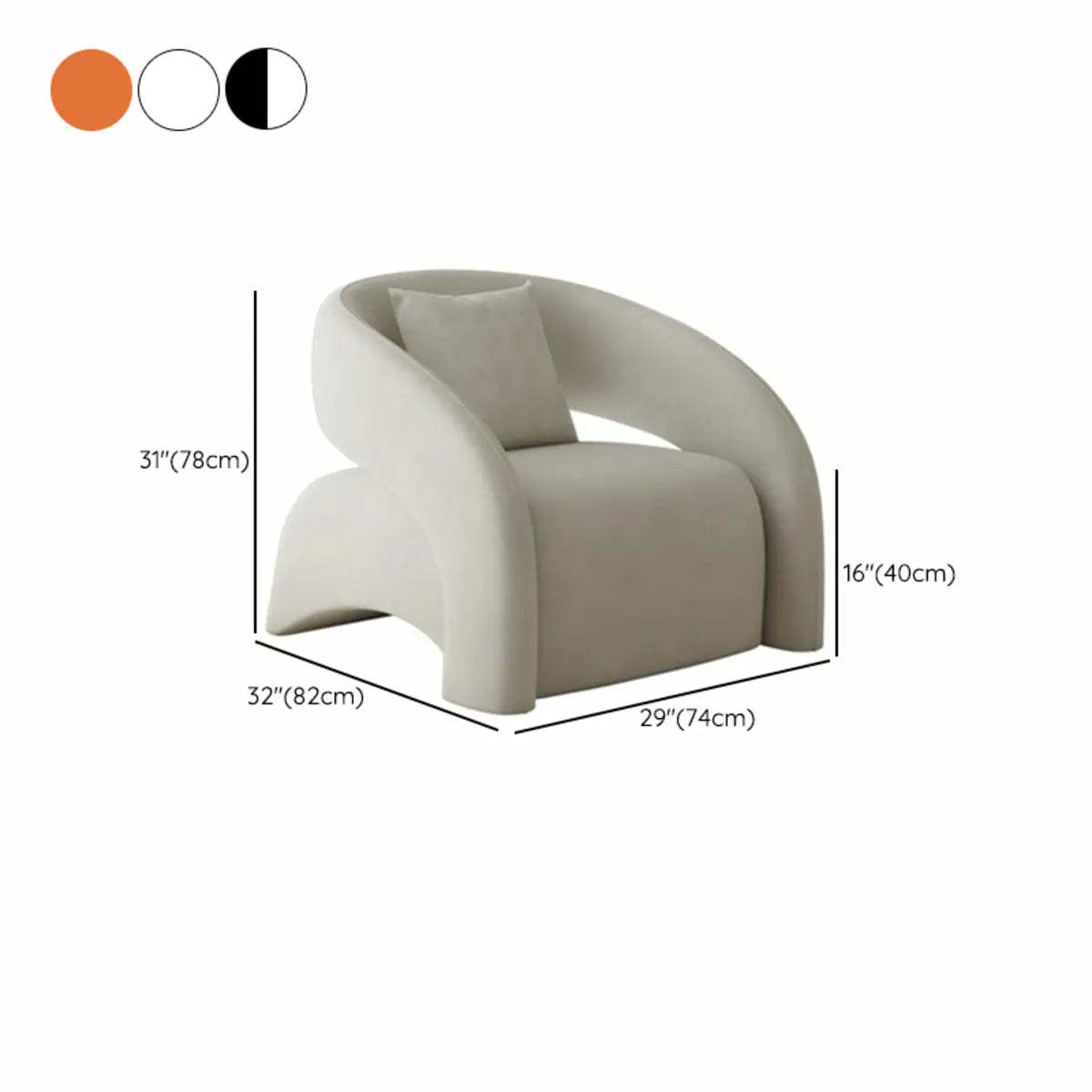 Black-White Sherpa Fixed-Back Arm Chair