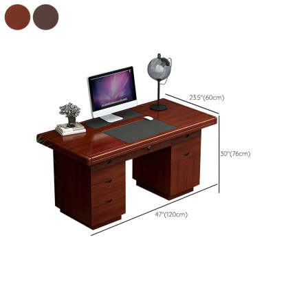 Traditional Wooden Sled Writing Desk with Cabinet