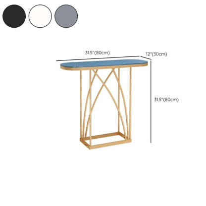Elegant Metal Oval Marble Gold Foyer Console