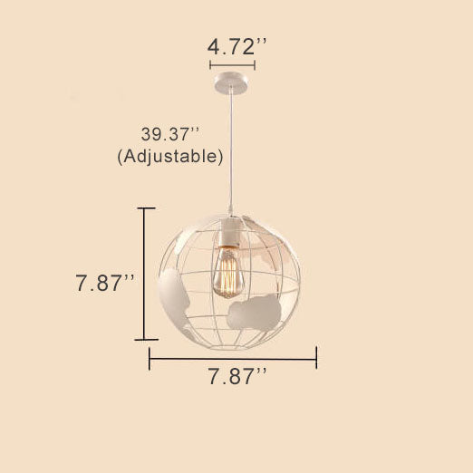 Earth Metal Shade Globe Pendant Light