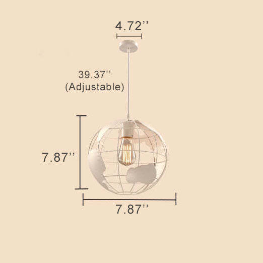Earth Metal Shade Globe Pendant Light