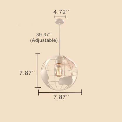 Earth Metal Shade Globe Pendant Light