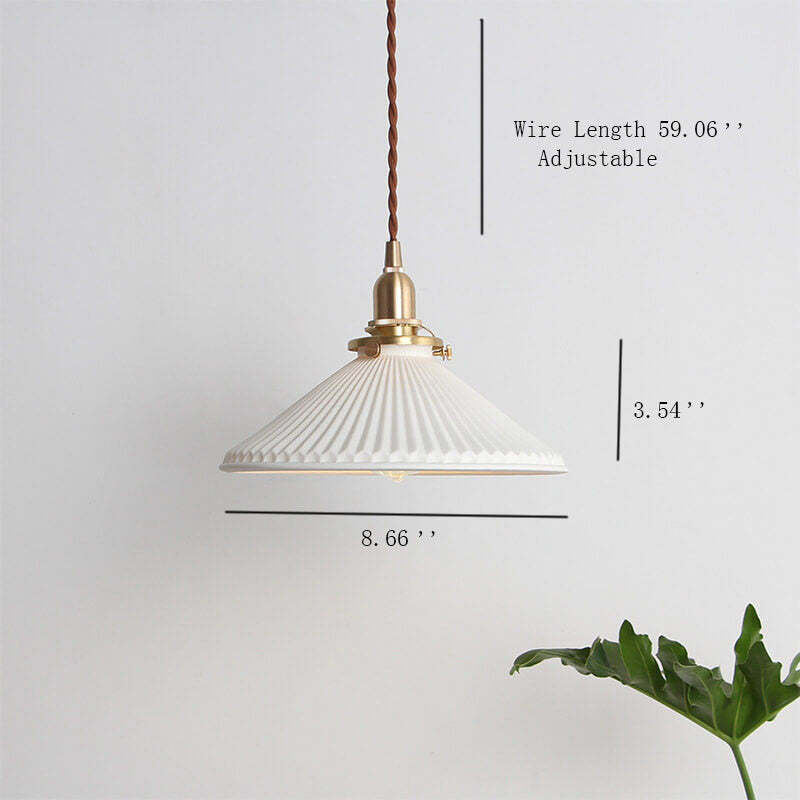 Textured Ceramic Shell Adjustable Dome Pendant