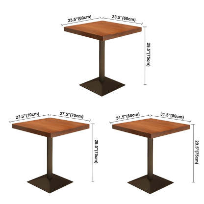 Industrial Square Brown Wood Dining Table